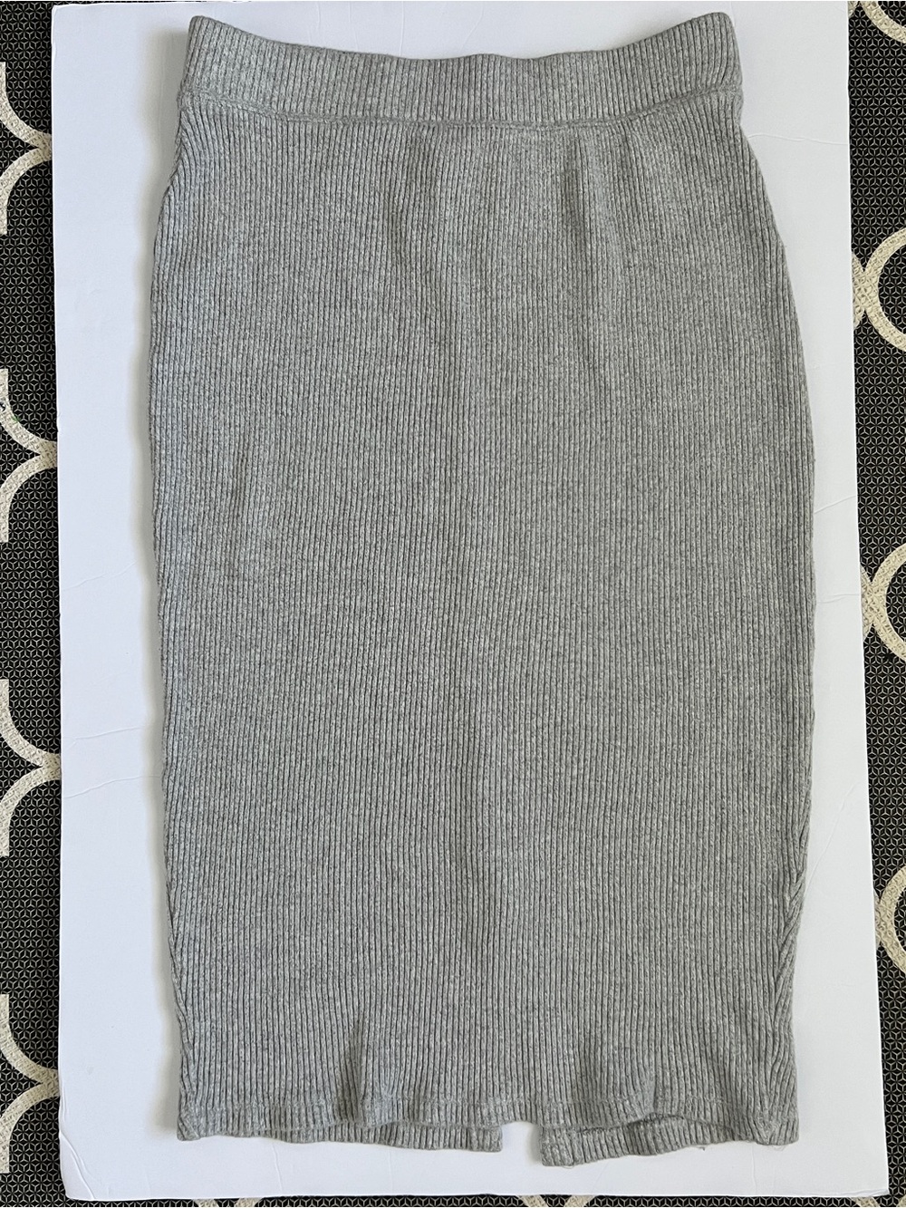 a new day Heather Gray Ribbed Pencil Skirt